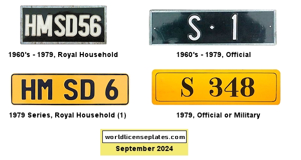 Oficial and Royal Household License Plates