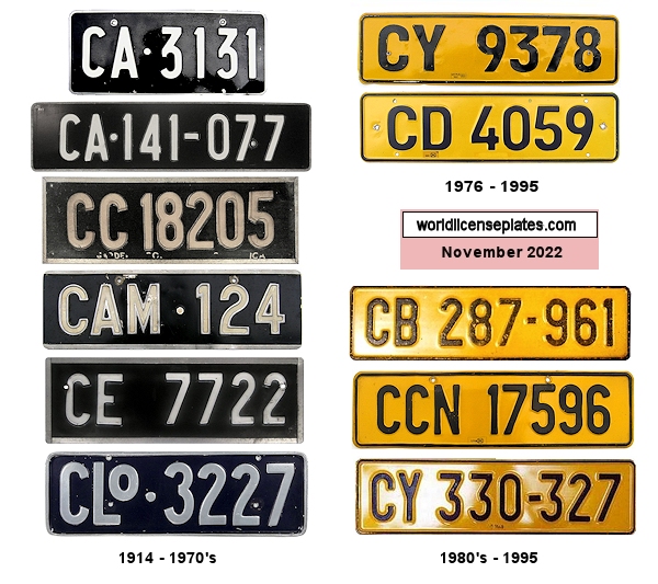 Cape Province License Plates