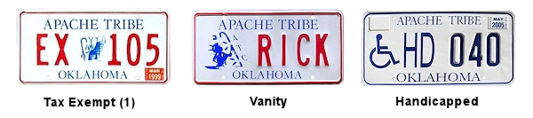 License Plates of the Apache Tribe