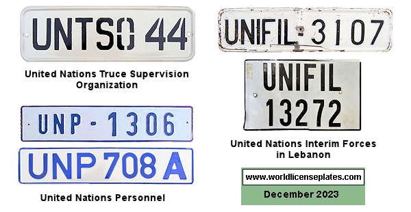 United Nations in Lebanon License Plates