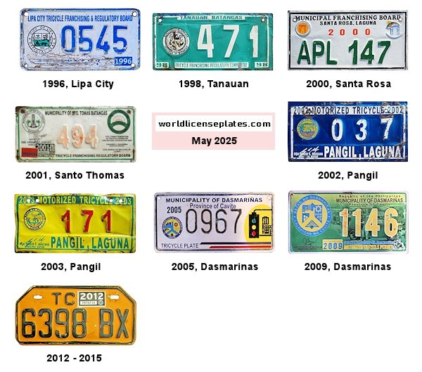 Tricycle License Plates