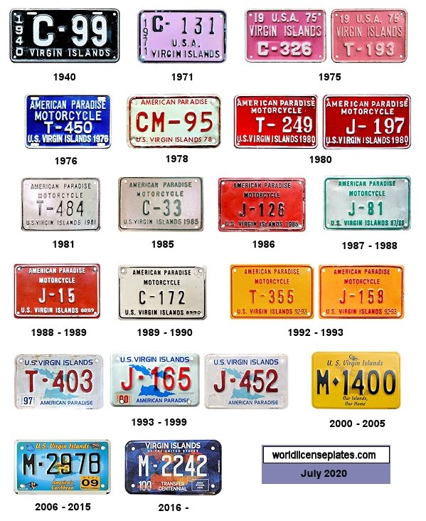 USVI Motorcycle Plates