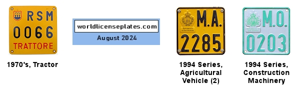 Agricultural and Machinery License Plates