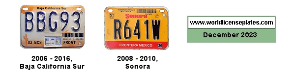 Mexican Motorcycle Front License Plates