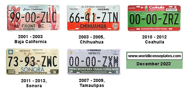 Mexican Taxi Front License Plates