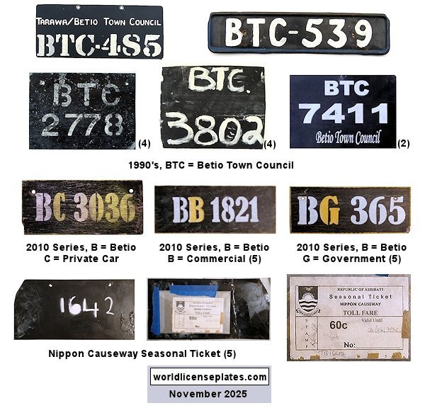 Kiribati - Betio License Plates