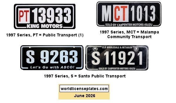 Vanuatu Public Transport License Plates
