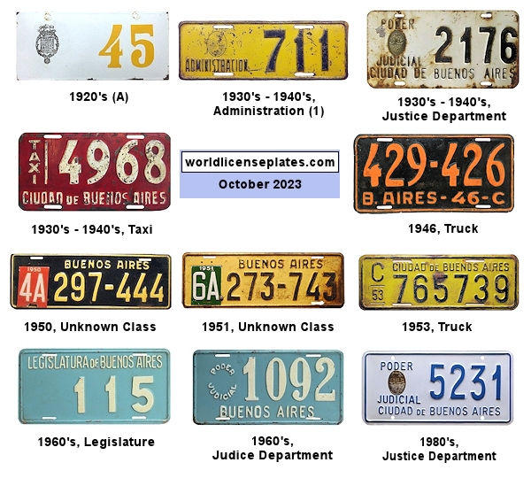 Buenos Aires City License Plates