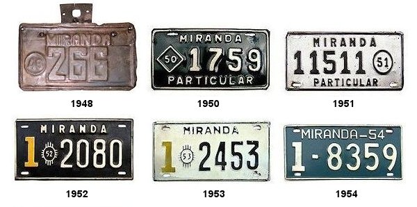 Miranda Venezuela License Plates