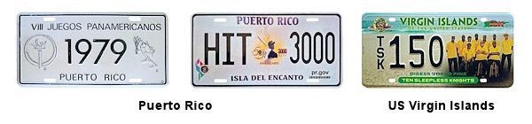 Souvenir License Plates of the Caribbean