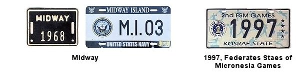 Souvenir License Plates of the Pacific Ocean