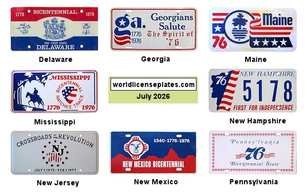 Souvenir License Plates of the US Bicentennial